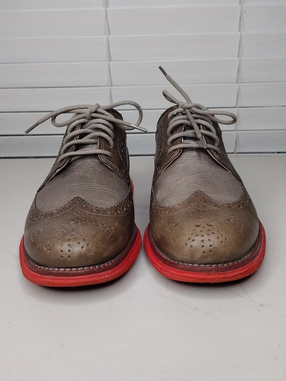 Cole Haan Brown Lace-Up Wingtip Oxfords Sz 8.5-9